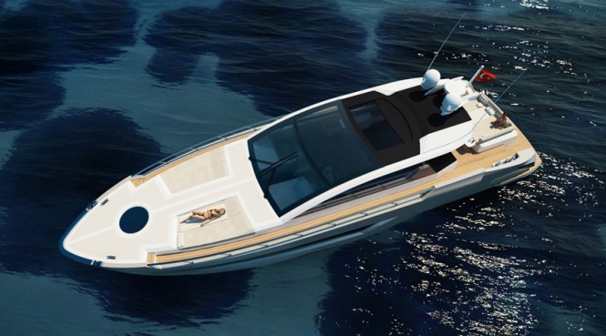 Project V yacht from above