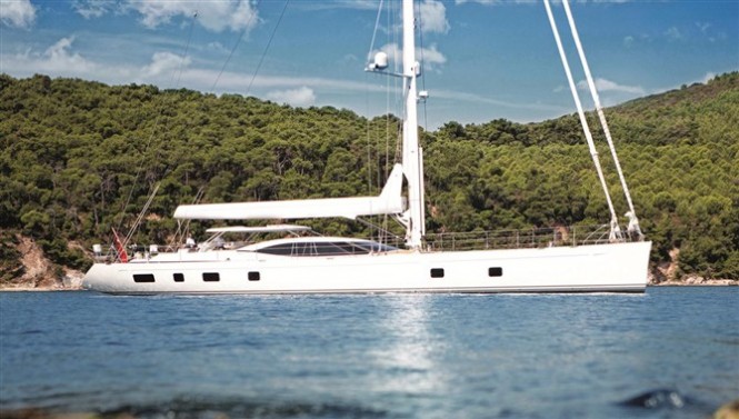 The first Oyster 100 sailing yacht Sarafin designed by Dubois