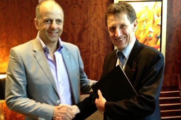 President of Sunreef Yachts, Francis Lapp, with French Ambassador to Poland, Mr Pierre Buhler