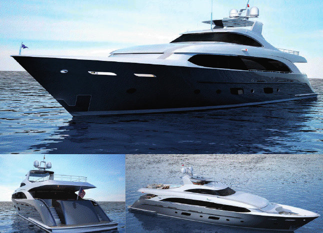 140ft Erdevicki superyacht design promoted by Burger Boats at the 2012 FLIBS