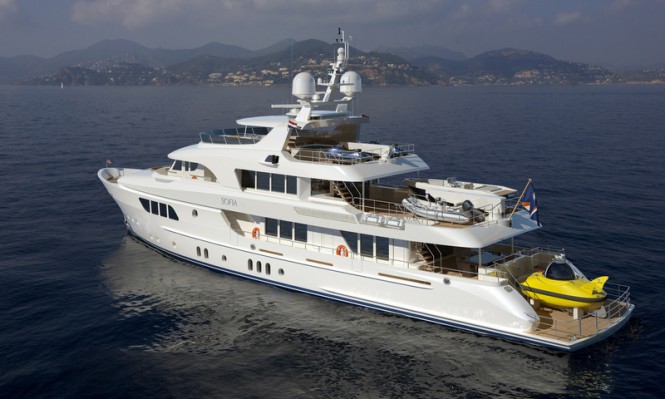 42m Moonen superyacht Sofia featuring a three-man submarine