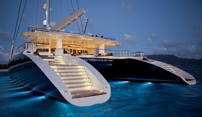 44m sailing yacht Hemisphere featuring blinds and light management solutions by Oceanair