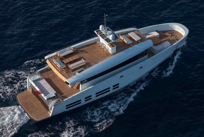 Aerial view of Kanga superyacht