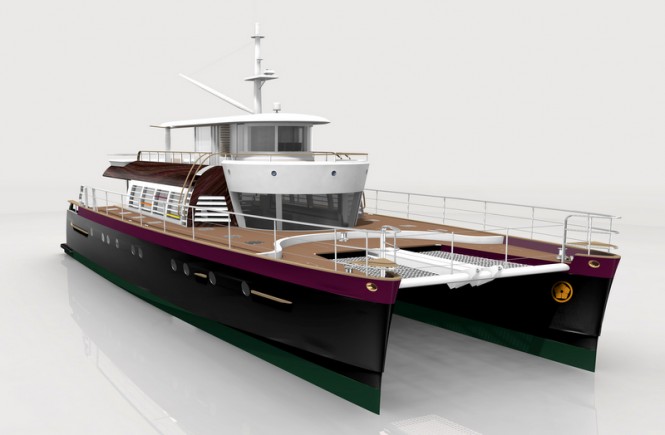 Alu Marine catamaran yacht Noah 88' designed by Kenzo Takada