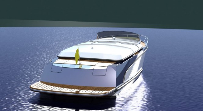 Energy 23 yacht tender with its manually adjustable sliding top