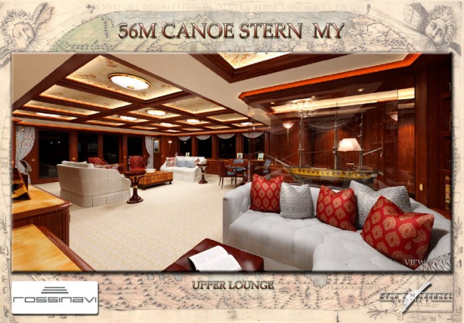 Evan K Marshall designed 56m Rossinavi Canoe Stern Yacht Concept