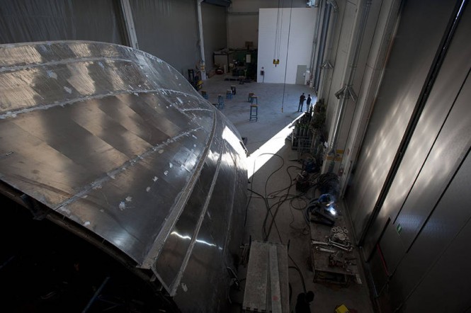 Italyachts 50M superyacht Azul under construction