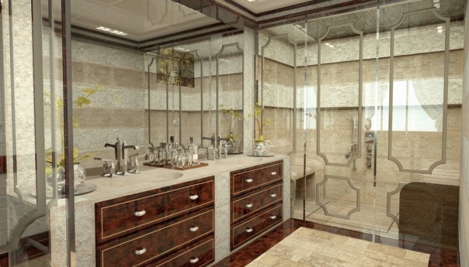 Owner's Bathroom aboard the 72m Luca Dini and Stefano Ricci megayacht
