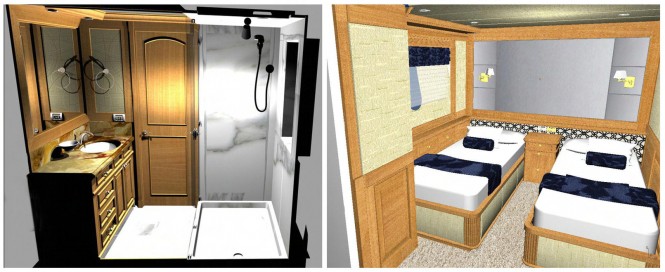 Superyacht D85 - Guest Twin Berth & Bath