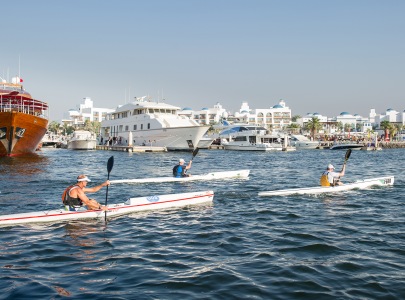 Thrilling Surg Ski Race at the Dubai Creek