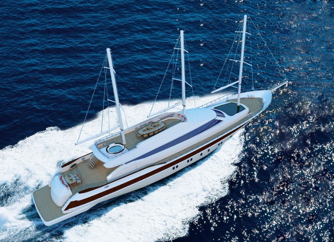 40m sailing yacht MISS TOR SCHOONER 130 under construction at Orucoglu Shipyard