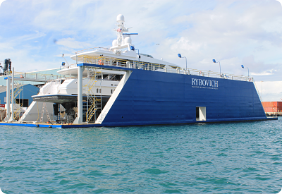 52m Oceanco superyacht Sunrise on Dry Dock at Rybovich