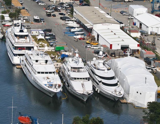 Aerial view of Dania Cut Super Yacht Repair