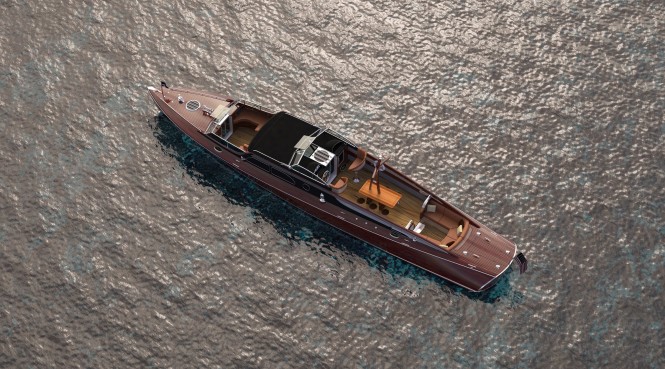 Luxury mega yacht tender POSH from above