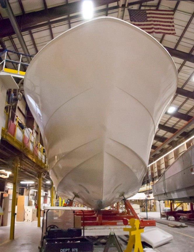 Luxury motor yacht 100 RPH in build at Hatteras