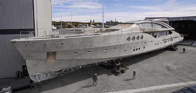 PJ210 superyacht Project Stimulus under construction at Palmer Johnson - Image courtesy of Nuvolari Lenard