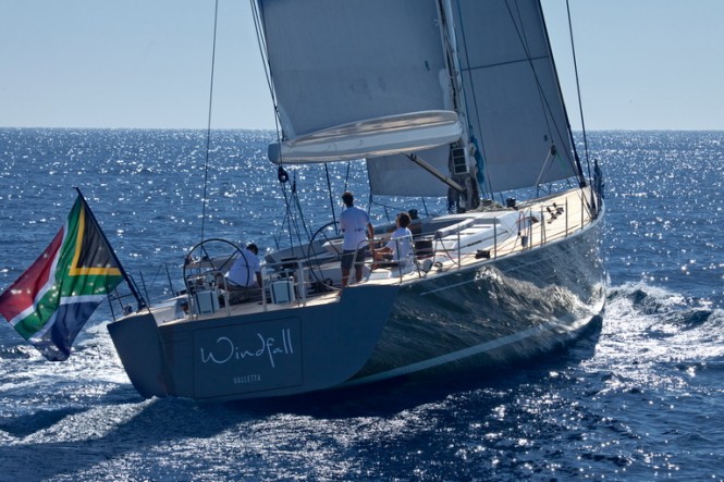 Windfall yacht - aft view