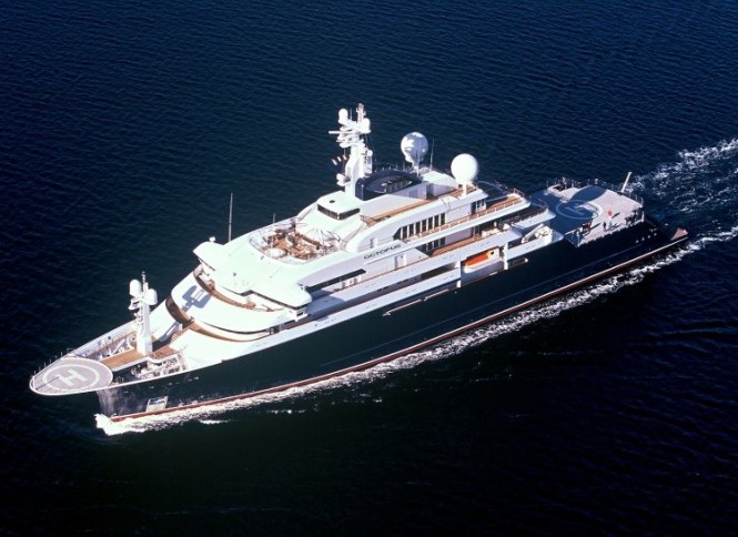126 m Lurssen superyacht Octopus that visited London in summer 2012 - Photo Credit Lurssen Yachts