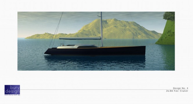 85' fast cruising yacht concept by Bury Design