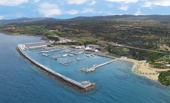 Aerial view of Karpaz Gate Marina