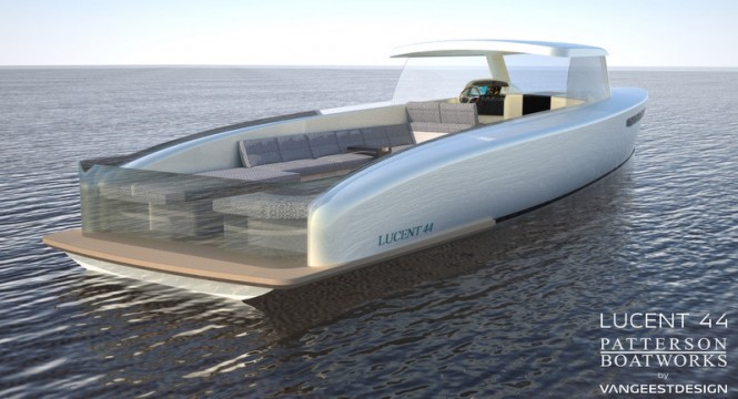Lucent 44 yacht tender design - aft view