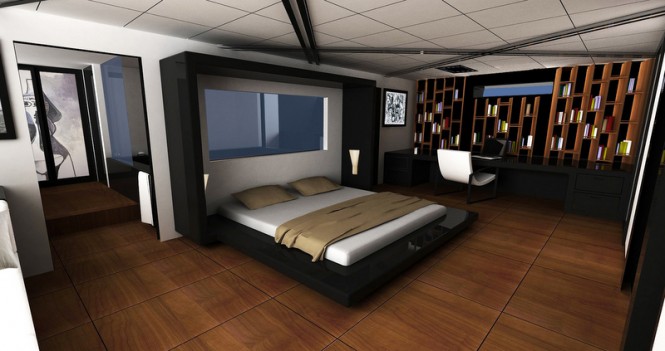 Luxurious cabins aboard Gotha yacht concept