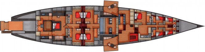 Luxury yacht Gotha concept - Lower Deck