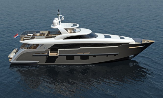 New Monte Fino 32m Raised Pilothouse motor yacht P1104 designed by Mulder Design