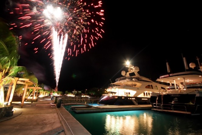 Port Louis Marina at night
