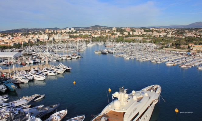 Aerial view of Antibes Yacht Show 2012