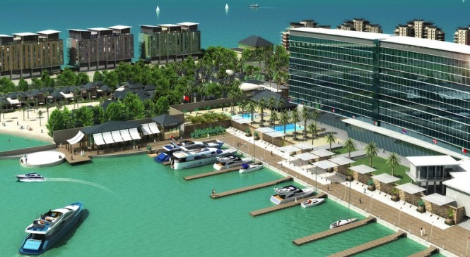 Aerial view of Reef Island Marina