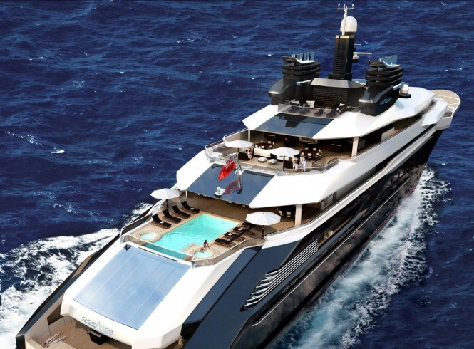 DP002 superyacht design - aft view