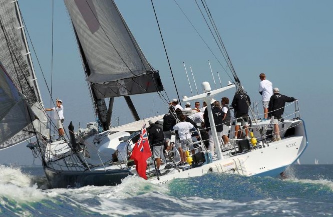 Luxury charter yacht ICAP Leopard in training - Photo by Richard Langdon