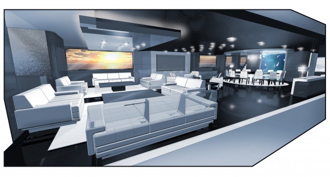 Luxury motor yacht Ruea 60 concept - Main Saloon