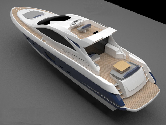 Motor yacht 70 SportFly concept - view from above