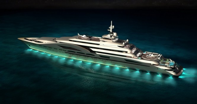 NC 125 Yacht My World design at night