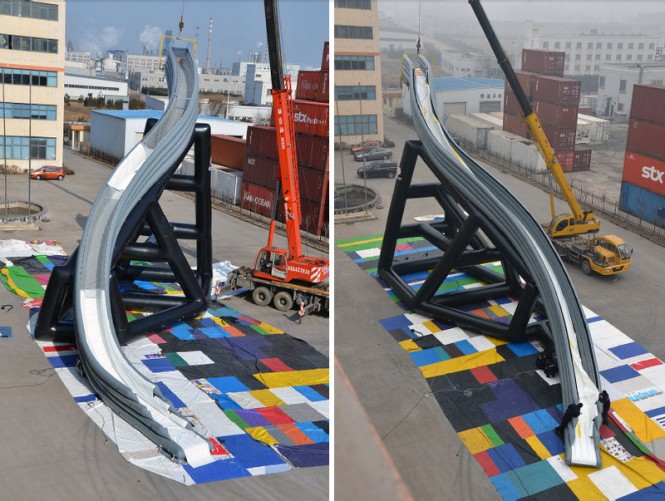 New 41ft (12.6m) custom Cruiser S shaped yacht slide