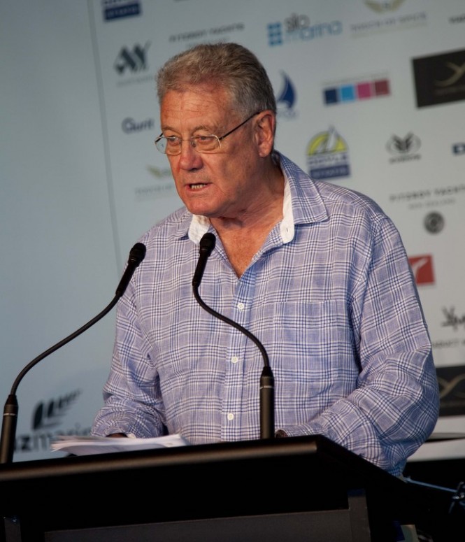 Sports Broadcaster Peter Montgomery announcing the prices