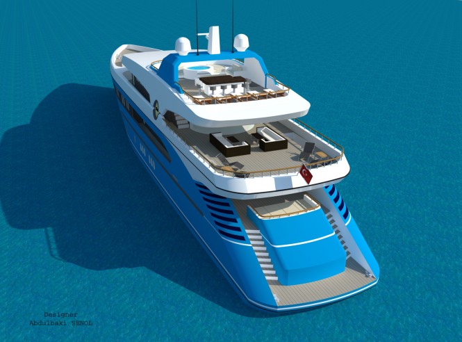 55m Senol Sport Superyacht Design - aft view