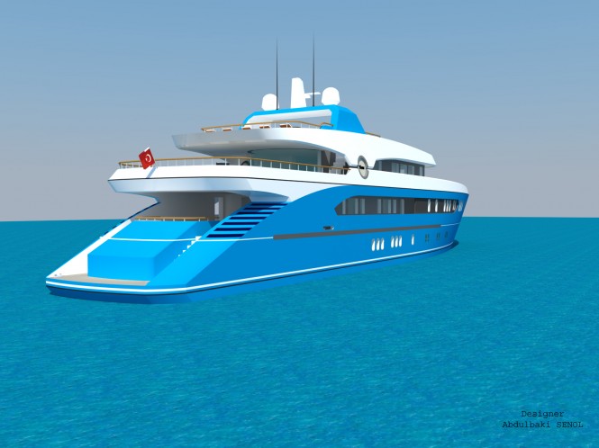 55m Senol Sport Yacht Design - aft view