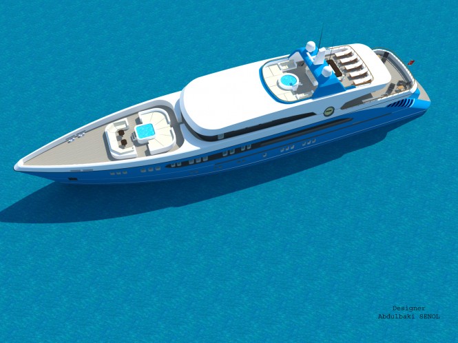 55m Senol Superyacht Concept - view from above