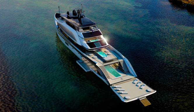 62m H2 Superyacht Design - aft view