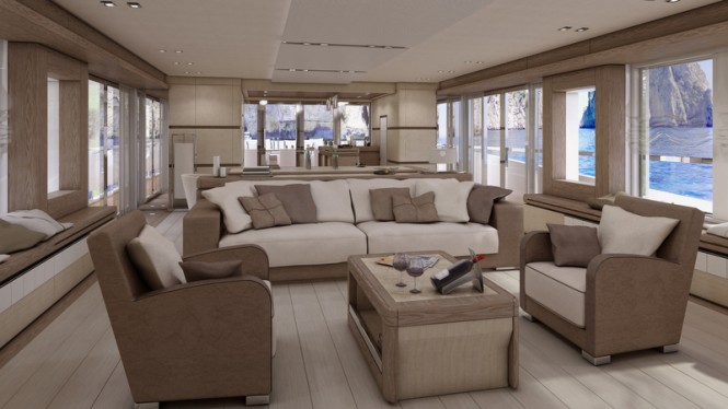 Columbus Sport 130 Hybrid Yacht - Main Saloon