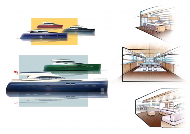 Luxury yacht 100 Motor concept by Sean Bekeschus and Mauro Maccioco