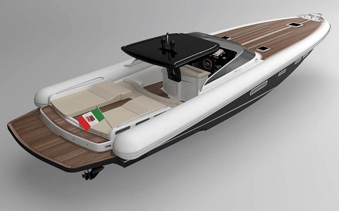 MX-14 classic superyacht tender - aft view