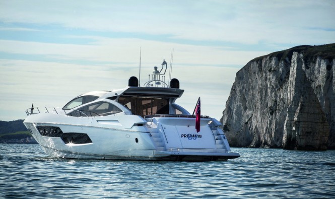 Sunseeker Predator 80 Yacht displayed at Miami Boat Show 2013