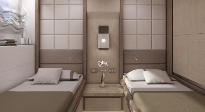 Superyacht Columbus Sport 130 Hybrid - Guest Twin Cabin