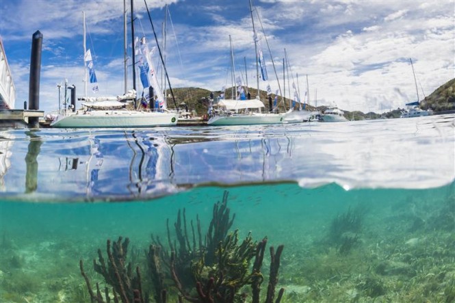 Swan Fleet berthed at the Yacht Club Costa Smeralda in Virgin Gorda - Photo by Rolex Carlo Borlenghi