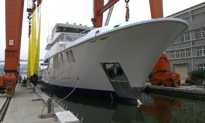 First Nordhavn 120 superyacht Aurora in the tank test