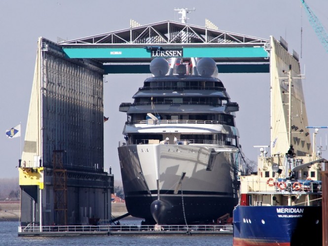 Lurssen Project AZZAM yacht - the largest mega yacht in the world - Image credit to Lurssen